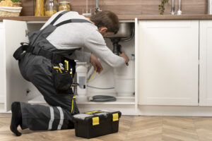 Maintenance worker carrying out a repair