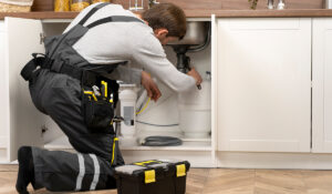 A Plumber is Fixing a pipe