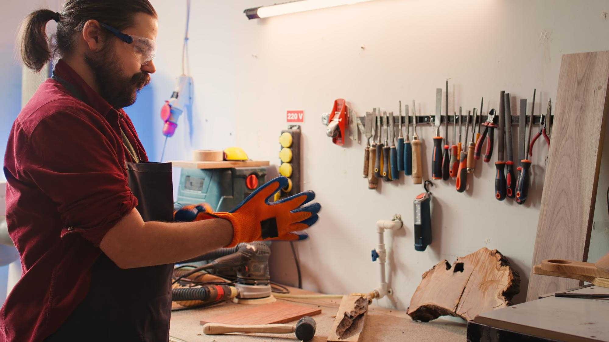 Handyman is gearing up before doing his work
